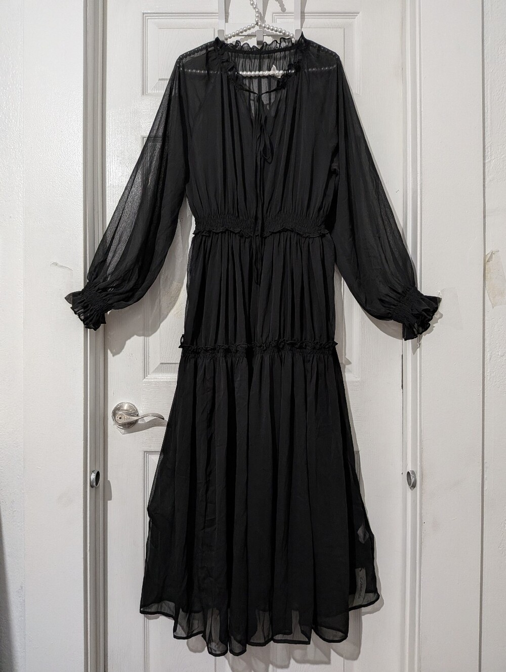 Commense Ruffled Chiffon Semi-Sheer Dress without belt - Picture 10 of 15